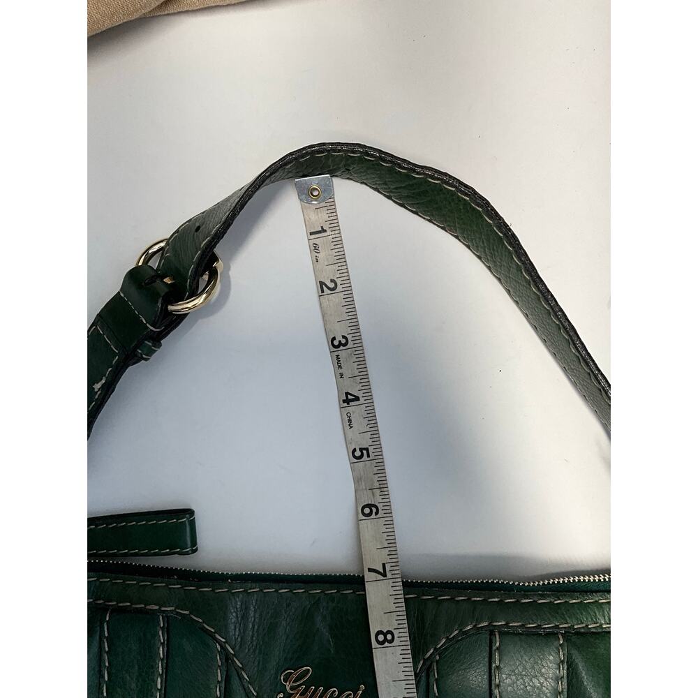 Gucci Green Leather Shoulder Hobo Bag Gold Hardware - Picture 16 of 16